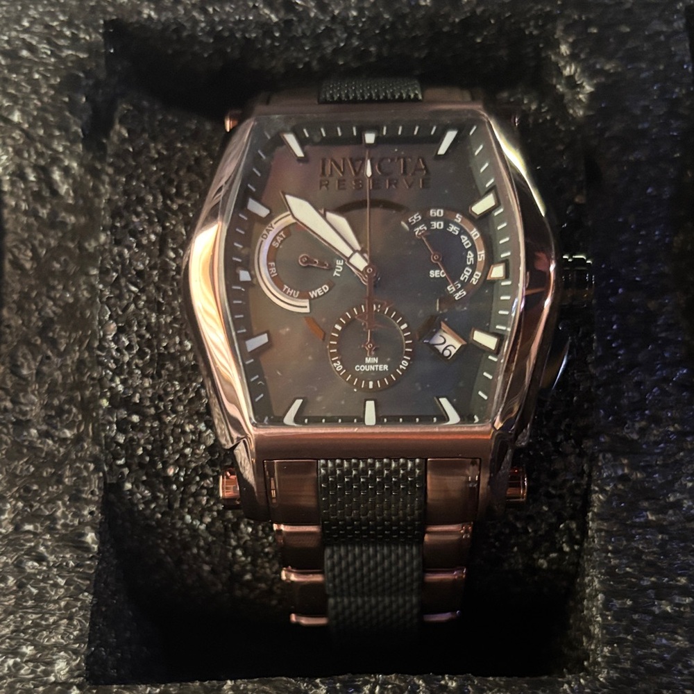 Invicta Reserve Black and Copper Watch
